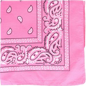 Bandana - roze - boeren zakdoek - dames/heren - vierkant - cowboy verkleedkleding