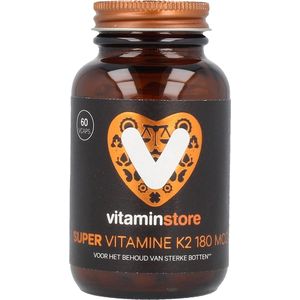 Vitaminstore - Super Vitamine K2 180 mcg (menaquinon-7 met vitamine D3) - 60 vegicaps