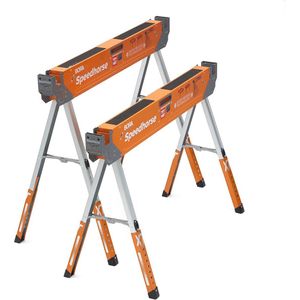 Verstelbare Zaagbok met Metaal Top - 30-36 Inch Hoogte, 2 Stuks Heavy Duty Constructie