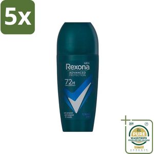 5 x Rexona Men - Deodorant Roller - Advanced Protection Dry Cobalt - Langdurige Frisheid - 50 ml - Grootverpakking - Deodorant Voor Mannen - Anti-transpirant Voor Mannen - Zweetbescherming - Frisheid - Ijs En Munt Geur