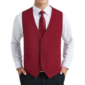 HISDERN Men's Cardigans Formal Classic V Neck Solid Color Vests for Men Wedding Party Business Cotton Suit Vest with Pockets XS-4XL