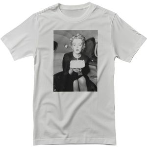 Marilyn Monroe Party In The Car T-Shirt RD-1-MM005-DTG White-S