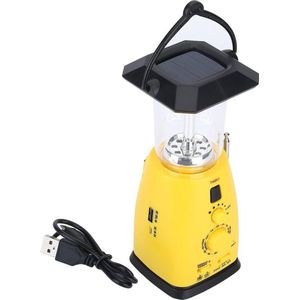 oCreon Zwengelradio Noodradio Zonne-energie LED Zaklamp Wereldontvanger Opladen Waterdicht Geel