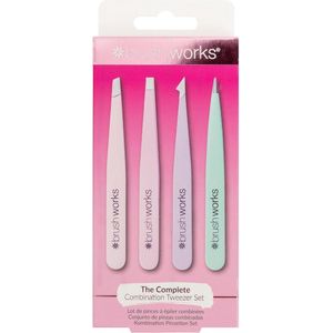 4-delige pincetset in pastel voor wenkbrauwen en schoonheid