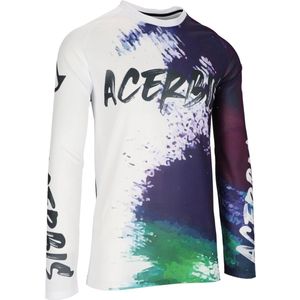 Acerbis J-Windy Vented Brush Wit Paars Groen Cross Jersey - Maat M - Shirts