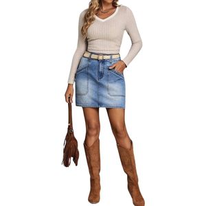Nivard Spijkerrok - Rok - Jeansrok Dames - Denim - Spijkerjurk - S