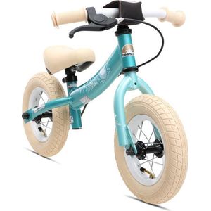 Bikestar, Sport, 2 in 1 meegroei loopfiets, 10 inch, turquoise/vogels