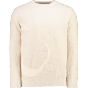 Courier Fluffy Trui Symbol Vanilla White - Truien Heren - Sweater Heren - Pullover - Fluffy Sweater - Fluffy Trui - Ultra Zacht - Kerst Trui - Wintertruien Heren