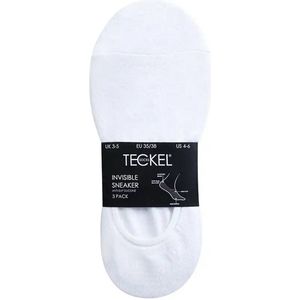 Teckel - 3-pack No Show invisible sokken - Footies - 46 - Wit.