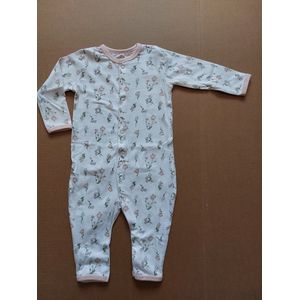 Baby new born pyjama, biologisch katoen, meisjes, maat 62/68, alloverprint flowers