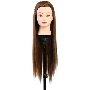 Makeup Mannequin Hoofd - Gouden Bruin - Dikke Haar voor Cosmetologie Studenten