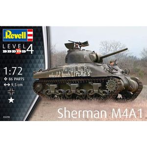 1:72 Revell 03290 Sherman M4A1 Tank Plastic Modelbouwpakket