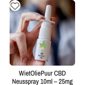 WietOliePuur CBD Neusspray 10ml. 25mg.