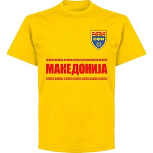 Noord Macedonië Team T-Shirt - Geel - Kinderen - 92/98