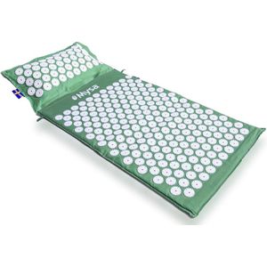 Acupressuurmat en verwarmbaar kussen - Ontspanning met meer dan 10.000 drukpunten | 100% ecologisch en biologisch | Perfect voor rug en nek