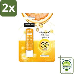 Sence - Soft Care Vitamin C - Lippenbalsem - Hydraterend - 4,3 g - Voordeelverpakking - 2 stuks - Lippenbalsem - Vitamine c