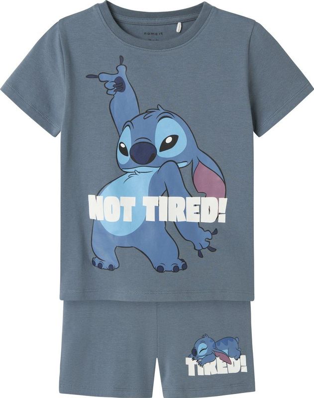 Name It - Korte Pyjama Set - Blauw - Shortama - Stitch