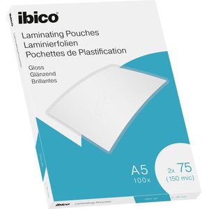 Ibico Lamineerhoezen - voor A5 Documenten - 2 x 75 Micron -  100 stuks - Glanzend