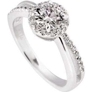 Diamonfire ring - zilver gerodineerd - zirkonia - classic - maat 57