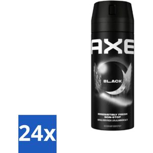 24 x Axe Deodorant Bodyspray Black 150 ml - Axe Deodorant - Deodorant Spray - 48 Uur Bescherming - Bevroren Peer Geur - Cedarwood Geur