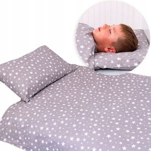 Kinderbeddengoed 100x160cm Sterren Grijs Katoen met Rits
