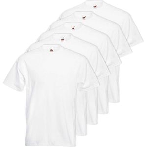 5x Grote maten basic witte t-shirt voor heren - 5XL- voordelige katoenen shirts