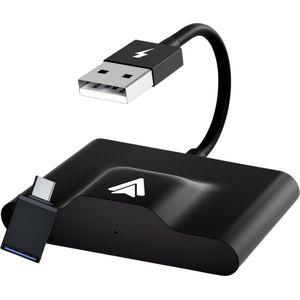 ZENC® Wireless CarPlay Adapter USB – Draadloze CarPlay & Android Auto Dongle – Geschikt voor Apple CarPlay / Android Auto – Plug & Play Universeel – Zwart