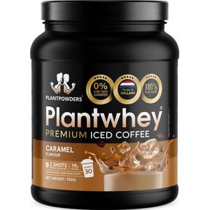 Plantpowders - Plantwhey® - S'Werelds Eerste Plantaardige Eiwitshake Zonder Zandsmaak! - Lactosevrij - Proteïne Poeder - Eiwitpoeder - Vegan Proteïne Shake - Iced Coffee Caramel - 750 gram (30 shakes)