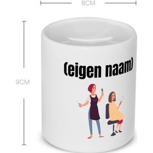 Akyol - kapper vrouw met eigen naam Spaarpot - Kapper - barbers - collega's - verjaardag - afscheidscadeau - geschenk - kado - 350 ML inhoud