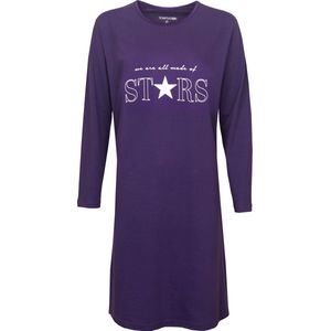 Temptation Dames Bigshirt - Witte Tekst - Diep Paars - Maat S