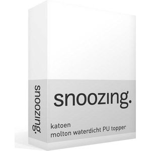 Snoozing Molton - Waterdicht - Topper - Hoeslaken - Eenpersoons - 100x210/220 cm - Wit