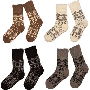 Warme wollen wintersokken – 4 paar – unisex – hoogwaardig en comfortabel - maat 39/42