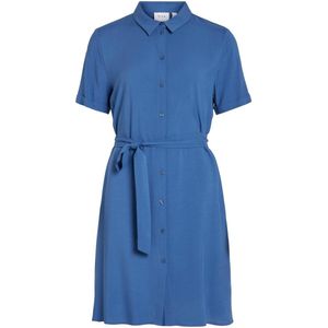 Vila Jurk Vipaya S/s Shirt Dress/su - Noos 14079550 Federal Blue Dames Maat - 40