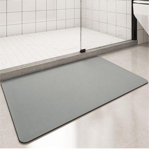 Badmat, antislip, super absorberende vloermat, sneldrogende badkamermat, absorberend badkamertapijt voor thuis, eenvoudige badkamermat (donkergrijs, 60 x 40 cm)