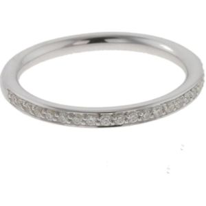 Behave Ring - zilver - met steentjes - 925 zilver - minimalistisch design - maat 56 - 18mm