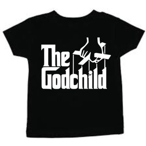 baby kinder peuter t-shirt | 4 jaar| The Godchild | The Godfather | zwart