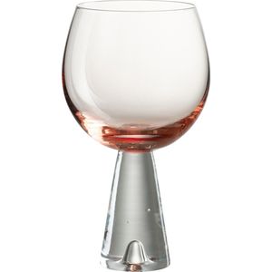 J-Line Daen wijnglas - glas - oranje - 4 stuks - woonaccessoires