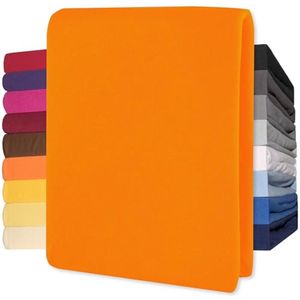 Fitted Sheet 180x200-200x200 cm - Oranje Katoen Jersey Hoeslaken