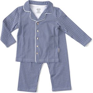 Little Label Geruite Pyjama van Biologisch Katoen Blauw