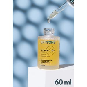 SKINTONE SKIN® - Vitamine C 20% Serum Booster - Met Vitamine E & Hyaluronzuur - Gezichtsserum - Collageen - Anti Rimpel - Anti Acne - Tegen Pigmentvlekken - 60ml – Vrouwen – Mannen – Gezicht – Vitamin – verzorging – Puisten - Puistjes