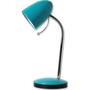 LED Bureaulamp - Igia Wony - E27 Fitting - Flexibele Arm - Rond - Glans Blauw