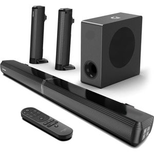 Soundbar - 4.1ch - Soundbar met Subwoofer - 2-in-1 - Soundbar voor TV - Bluetooth - 200W - Afneembare - Zwart