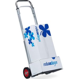 Relaxdays steekwagen - professioneel - tot 200 kg - metaal - licht - universeel - zilverkleurig