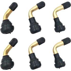 Bandenventieladapter - 6 stuks tubeless messing bandenventielen 90 graden - Yalvole dei