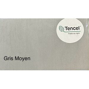 Hoeslaken Tencel - Katoen 180x200 kleur gris moyen