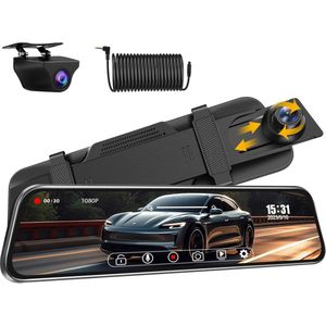 Dashcam voor auto voor en achter – Dual dashcam – Voor- en achtercamera – Autocamera – Full HD dashcam – Dashcam met nachtzicht – Dashcam met bewegingssensor – Groothoeklens – Parkeermodus – Loop recording – Dashcam met SD-kaart