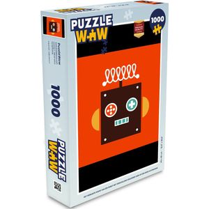 Puzzel Robot - Vormen - Gezicht - Oranje - Jongens - Kinderen - Legpuzzel - Puzzel 1000 stukjes volwassenen