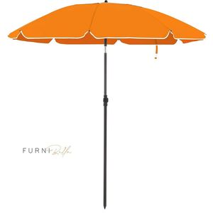FURNIBELLA - Parasol, Ø160 cm, marktparasol, zonnescherm, achthoekige tuinparasol van polyester, glasvezelribben, buigbaar, met draagtas, tuin, balkon, oranje...
