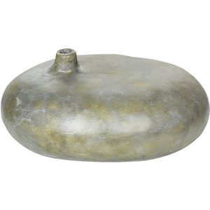 RAWANG - Decoratieve vaas - Grijs/Goud - Terracotta