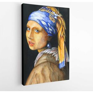 Reproduction work of Girl with a Pearl Earring by Johannes Vermeer - Modern Art Canvas-Vertical -1672528498 - 80*60 Vertical